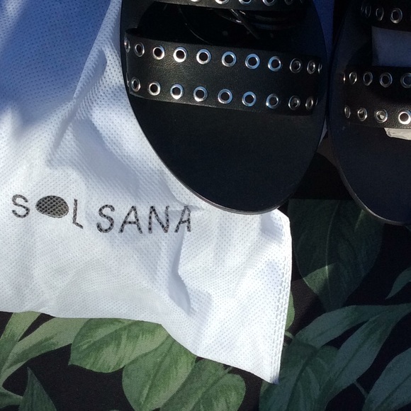 Solsana Union SS gladiator lace up sandals Black 6 - Picture 3 of 6